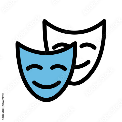 Theater masks representing comedy and drama