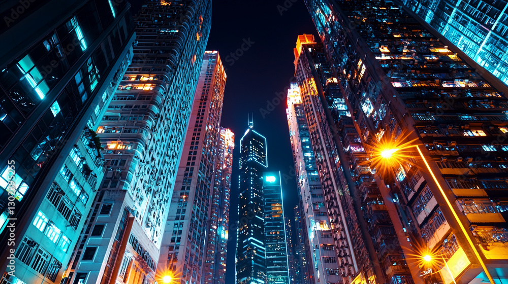 Vibrant night cityscape stunning hong kong skyline buildings illuminated neon asia glow view urban Vibrant night cityscape stunning hong kong skyline buildings illuminated neon asia glow view urban