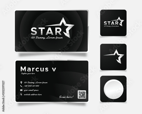 Mstar logo and Business Card Design