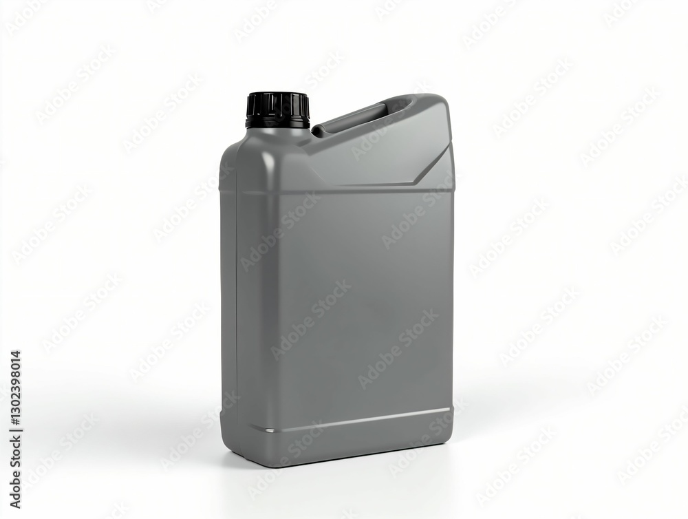 Container of gray liquid storage in a clean, minimalistic environment Container of gray liquid storage in a clean, minimalistic environment