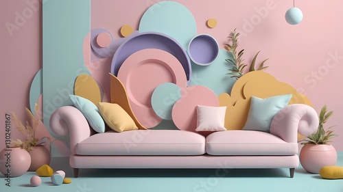 colorful easter eggs on a sofa