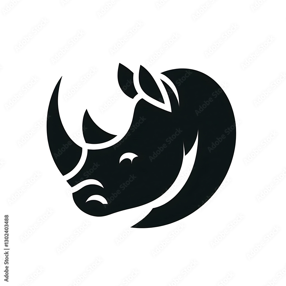 flat and minimalist Rhino head logo icon of silhouette isolated on white background 20151 flat and minimalist Rhino head logo icon of silhouette isolated on white background 20151