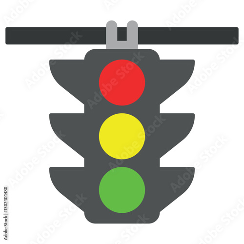 traffic light sign symbol vector flat icon