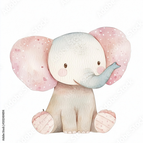 beautiful cute animal surrounded by plant elements. watercolor, pastel colors