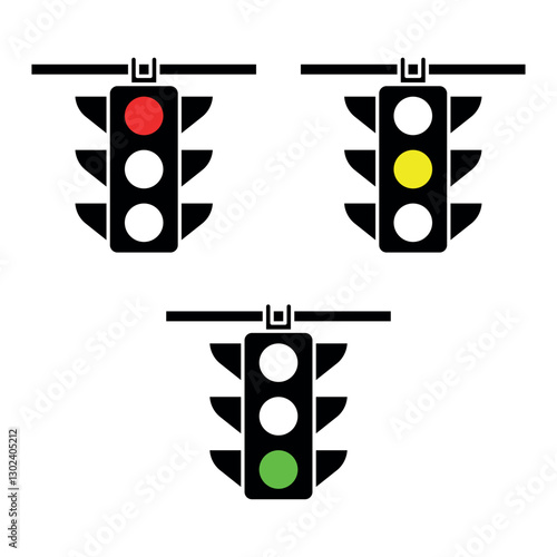 traffic light sign symbol vector flat icon