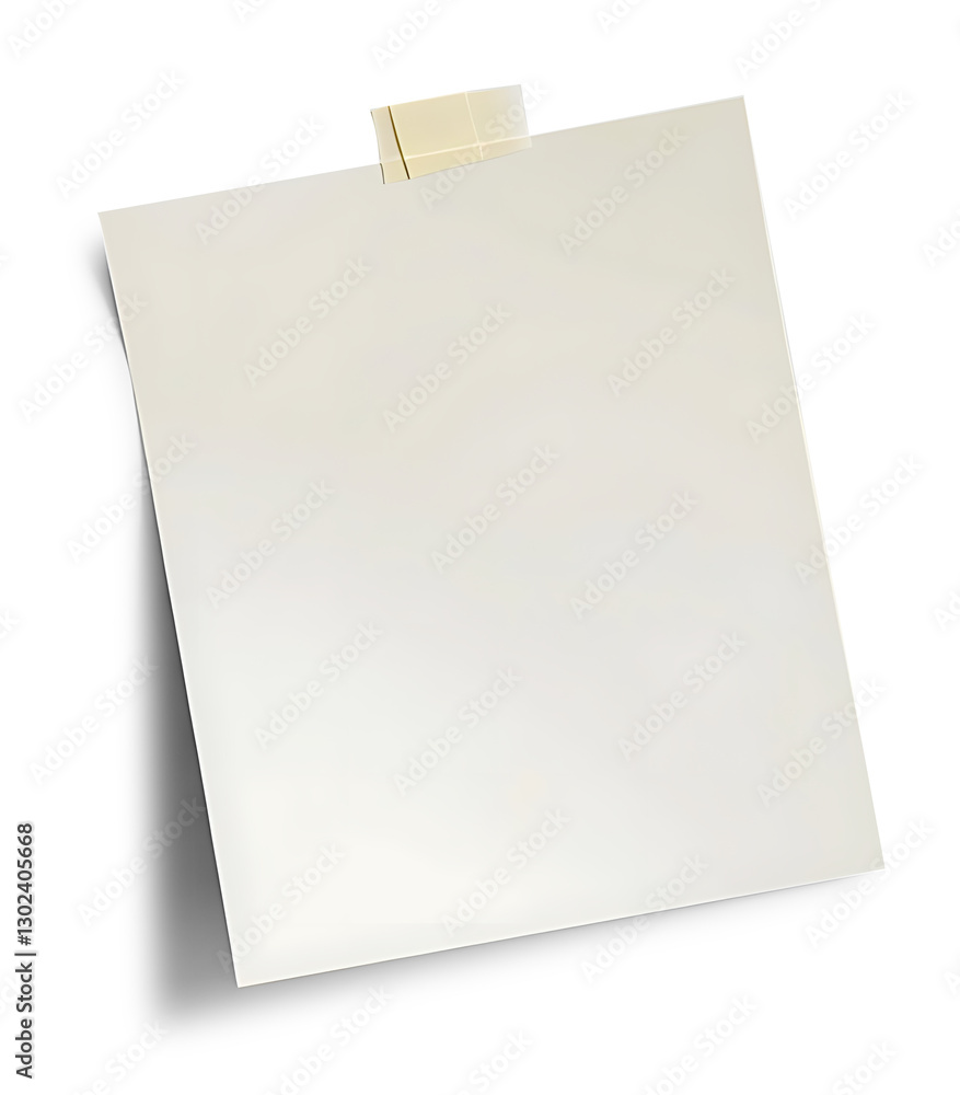 Blank White Paper Sheet and Tape with Shadows for Creative Notes on Isolated on a Transparent Background Blank White Paper Sheet and Tape with Shadows for Creative Notes on Isolated on a Transparent Background