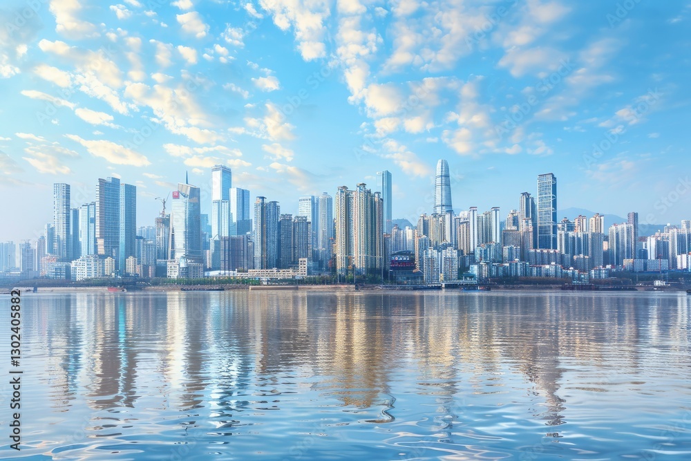 Vibrant Color Image of Modern Metropolis Skyline,Chongqing,China,Chongqing Panorama Vibrant Color Image of Modern Metropolis Skyline,Chongqing,China,Chongqing Panorama