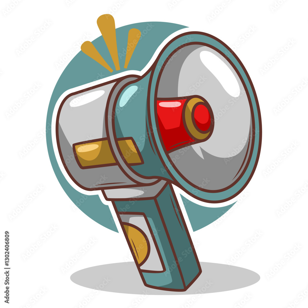 Obraz premium Flat design style megaphone horn loudspeaker