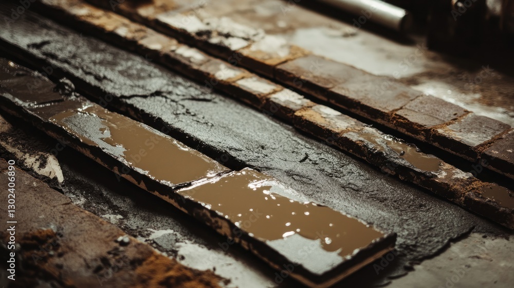 Bricklaying Process: Applying Mortar to Reclaimed Bricks