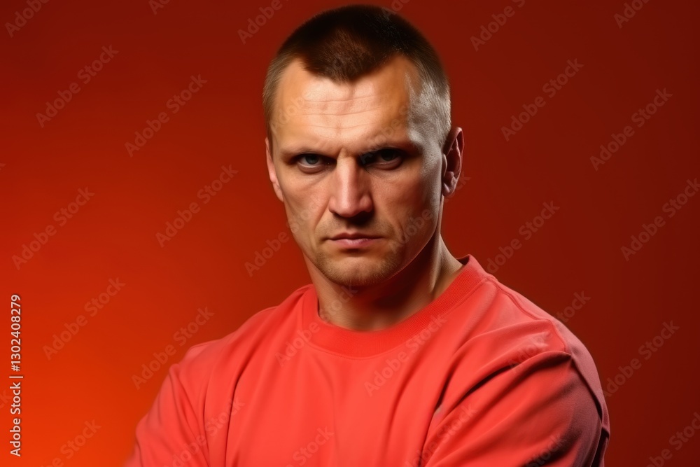 A man with a shaved head A man with a shaved head