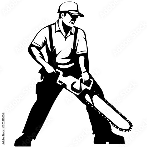 High-Resolution Lumberjack Silhouette Clipart 