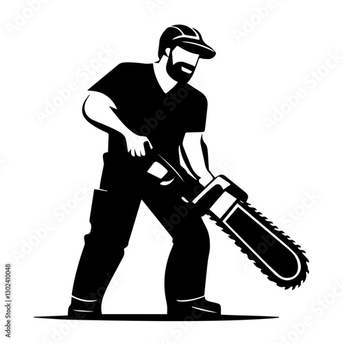 High-Resolution Lumberjack Silhouette Clipart 