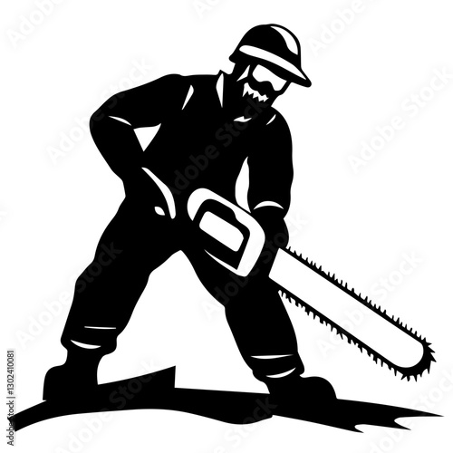 High-Resolution Lumberjack Silhouette Clipart 