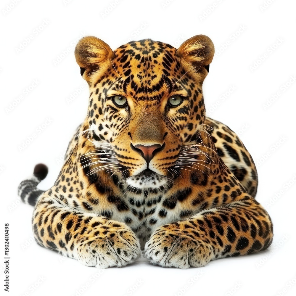 Obraz premium Leopard isolated on white background.