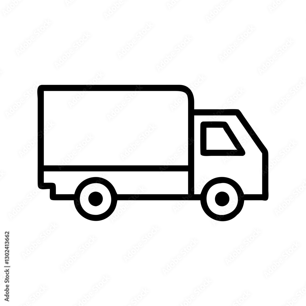 Cargo truck, minimalistic, black and white, vector illustration Cargo truck, minimalistic, black and white, vector illustration