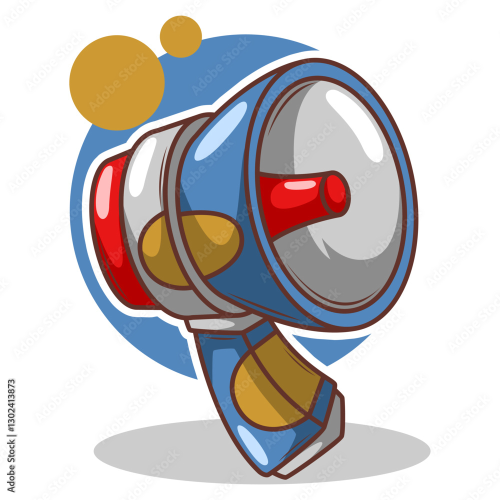 Naklejka premium Flat design style megaphone horn loudspeaker