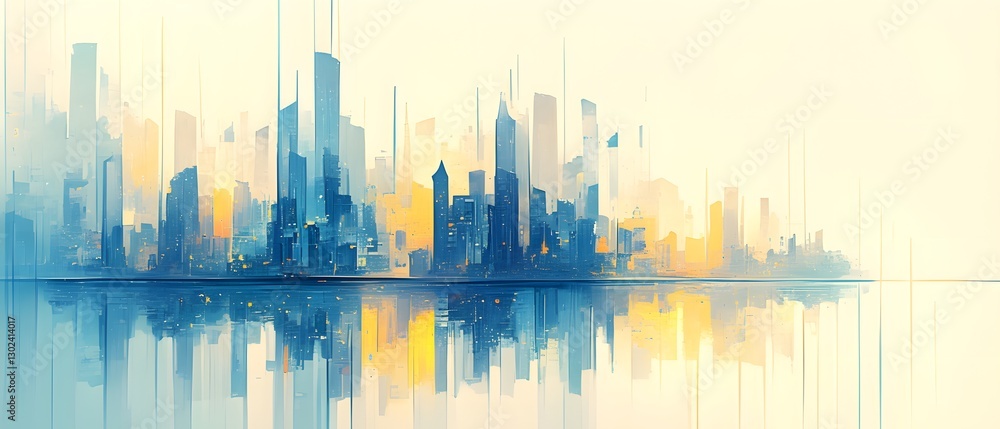 Fototapeta premium city skyline at sunset