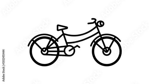 bicycle line icon on white background