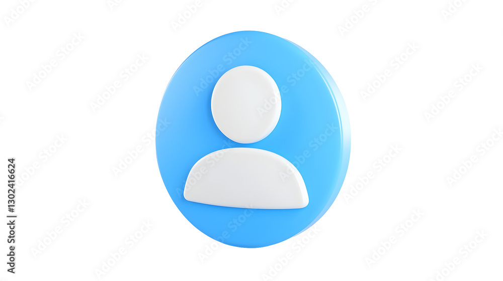 Minimalist 3D design of a blue person icon representing an online account social profile or admin user interface The smooth futuristic shape is versatile for digital applications Minimalist 3D design of a blue person icon representing an online account social profile or admin user interface The smooth futuristic shape is versatile for digital applications