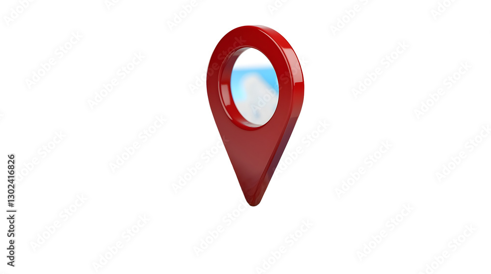 Detailed 3D rendered red navigation pin icon representing travel direction GPS positioning and location tracking The futuristic design is isolated on a white background Detailed 3D rendered red navigation pin icon representing travel direction GPS positioning and location tracking The futuristic design is isolated on a white background