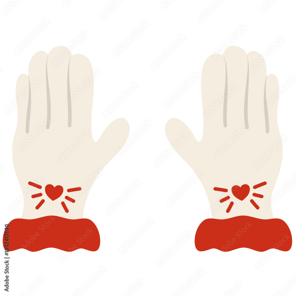 Fototapeta premium Cute Winter Gloves Illustration Set