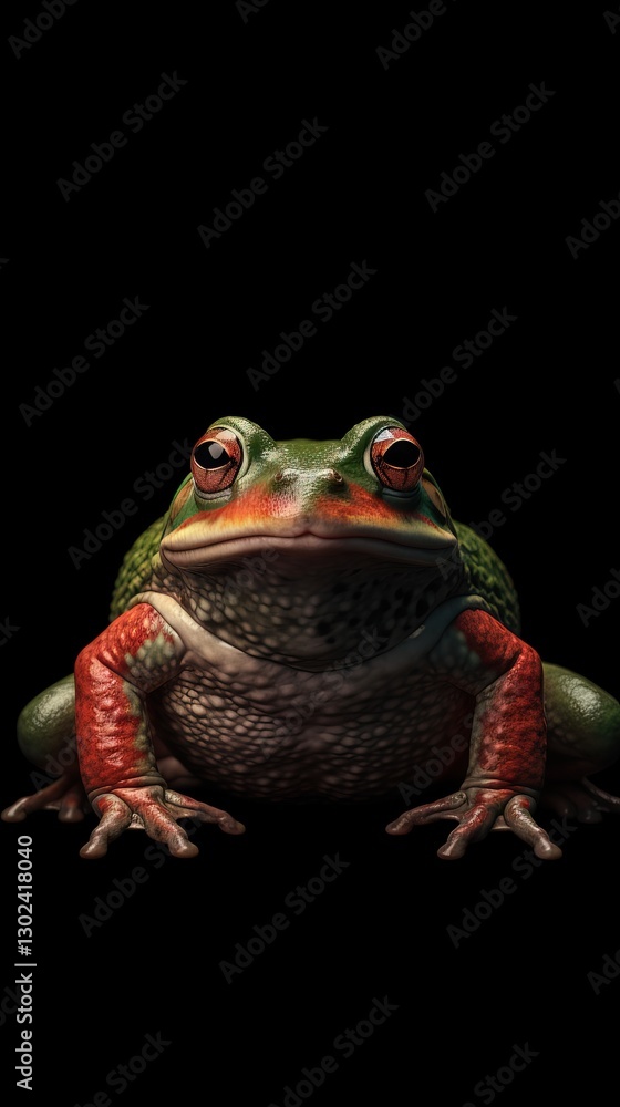 A Realistic 3D Rendering of a Frog with Vibrant Colors and Intricate Details A Realistic 3D Rendering of a Frog with Vibrant Colors and Intricate Details