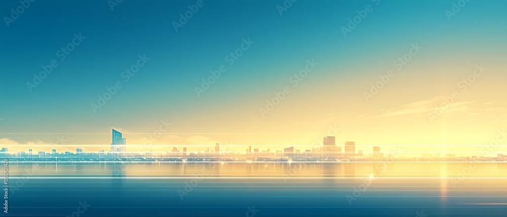 Fototapeta premium city skyline at sunset