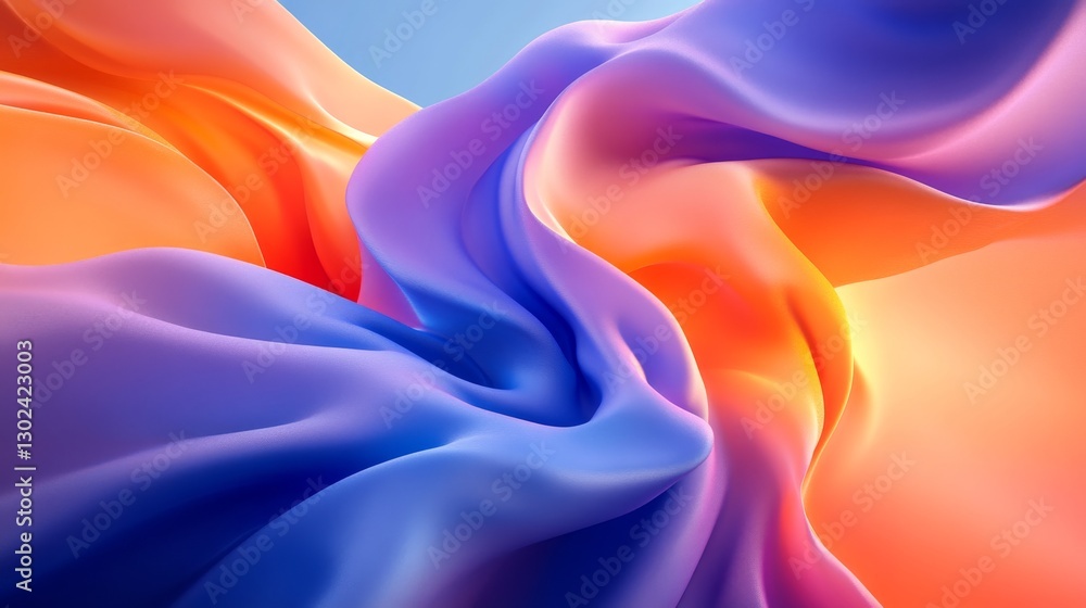 Obraz premium Entrancing abstract fluid shapes in vivid prismatic colors, creating a dreamlike and mind-expanding aesthetic with dynamic, shimmering, and amorphous visual patterns
