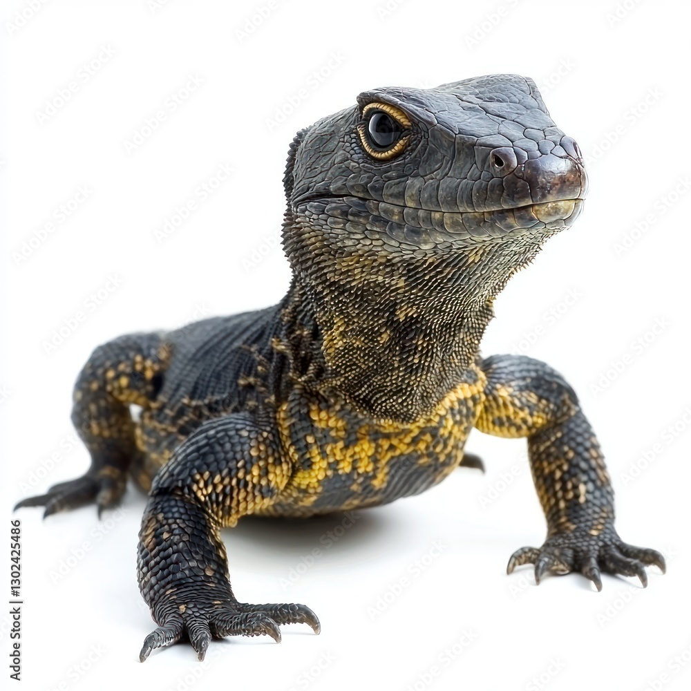 Fototapeta premium Monitor Lizard isolated on white background.