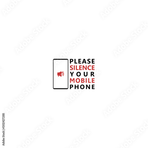 Please silence your mobile phone Icon isolated on white background