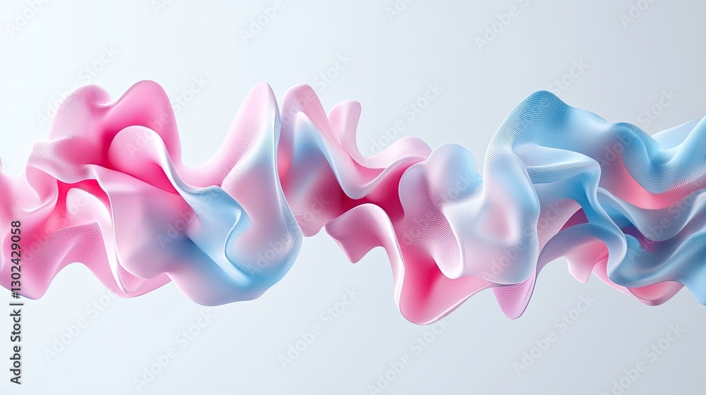 Naklejka premium Abstract floating D polygons in motion, changing colors as they twist and turn, leaving space for design elements.