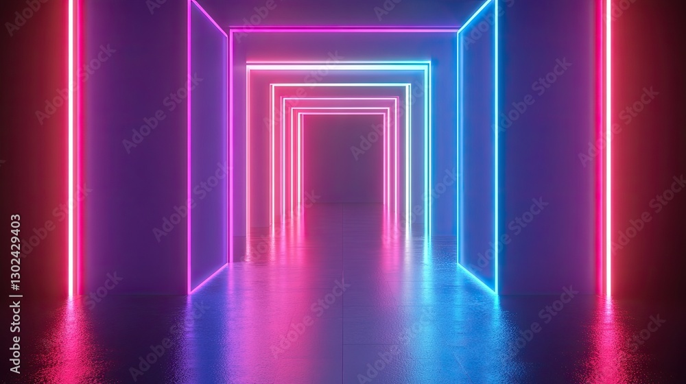 A D abstract shape evolving and morphing, glowing in bright neon colors, with ample room for text or graphic elements. A D abstract shape evolving and morphing, glowing in bright neon colors, with ample room for text or graphic elements.
