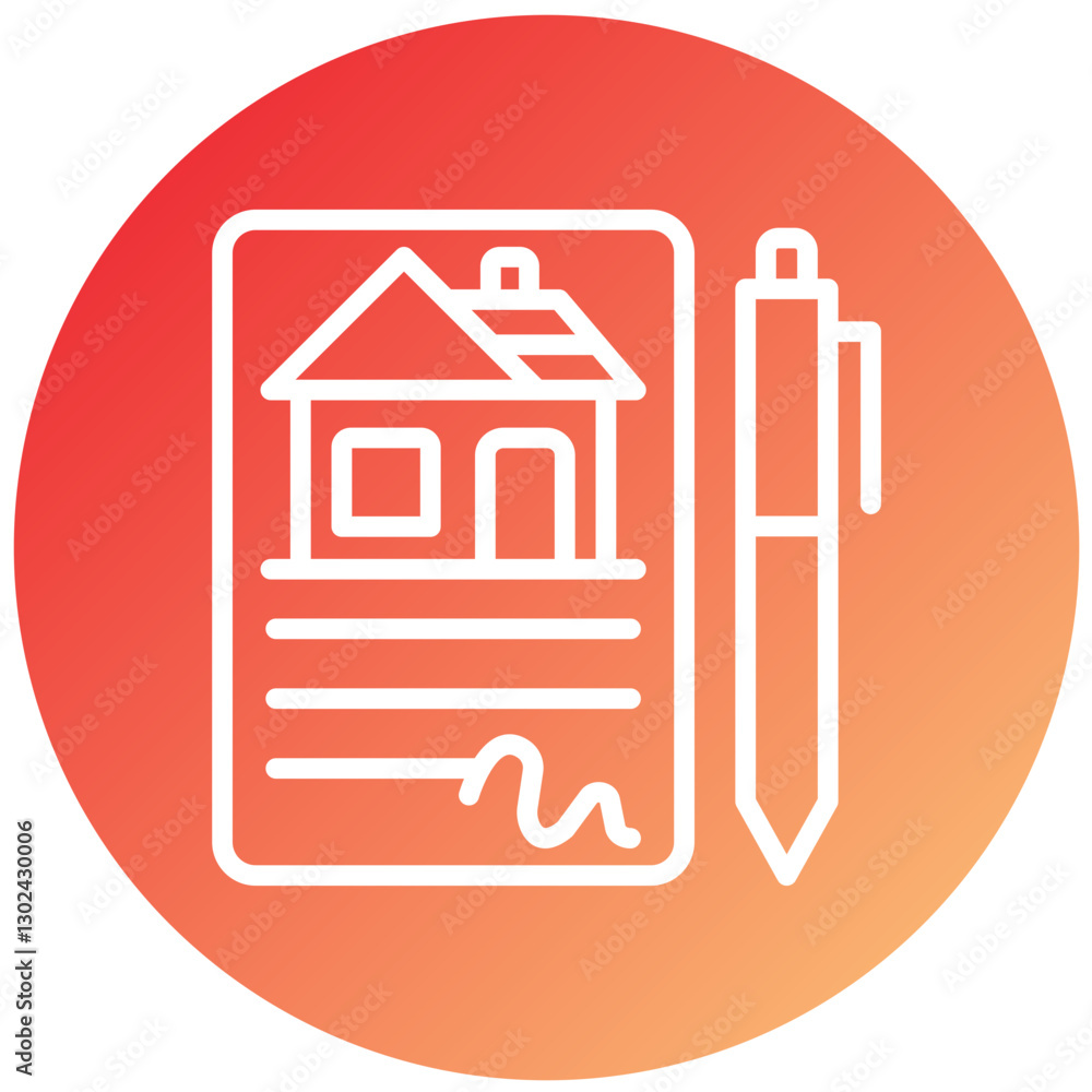 Fototapeta premium Vector Design House Contract Icon Style