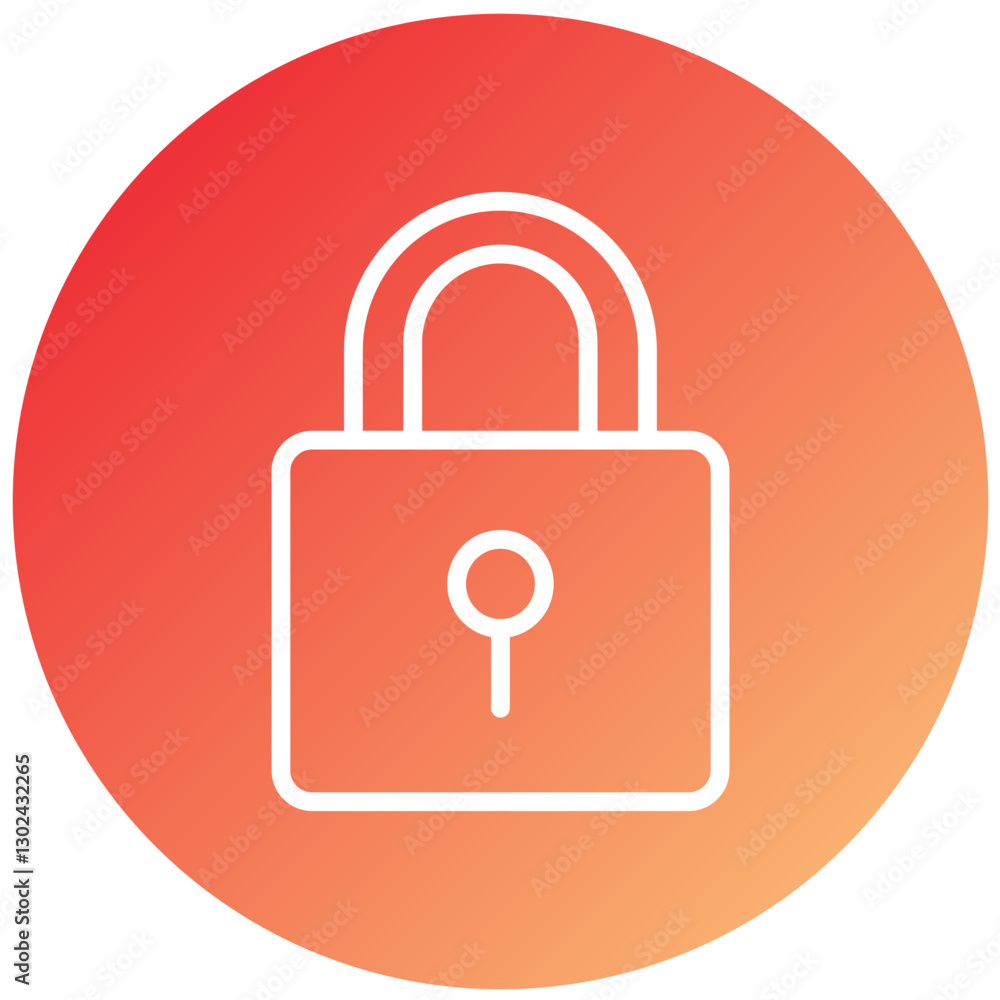 Vector Design Locked Icon Style Vector Design Locked Icon Style