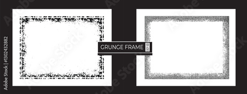Textured Grunge Border, Distressed Frame with Retro Bleach Effect