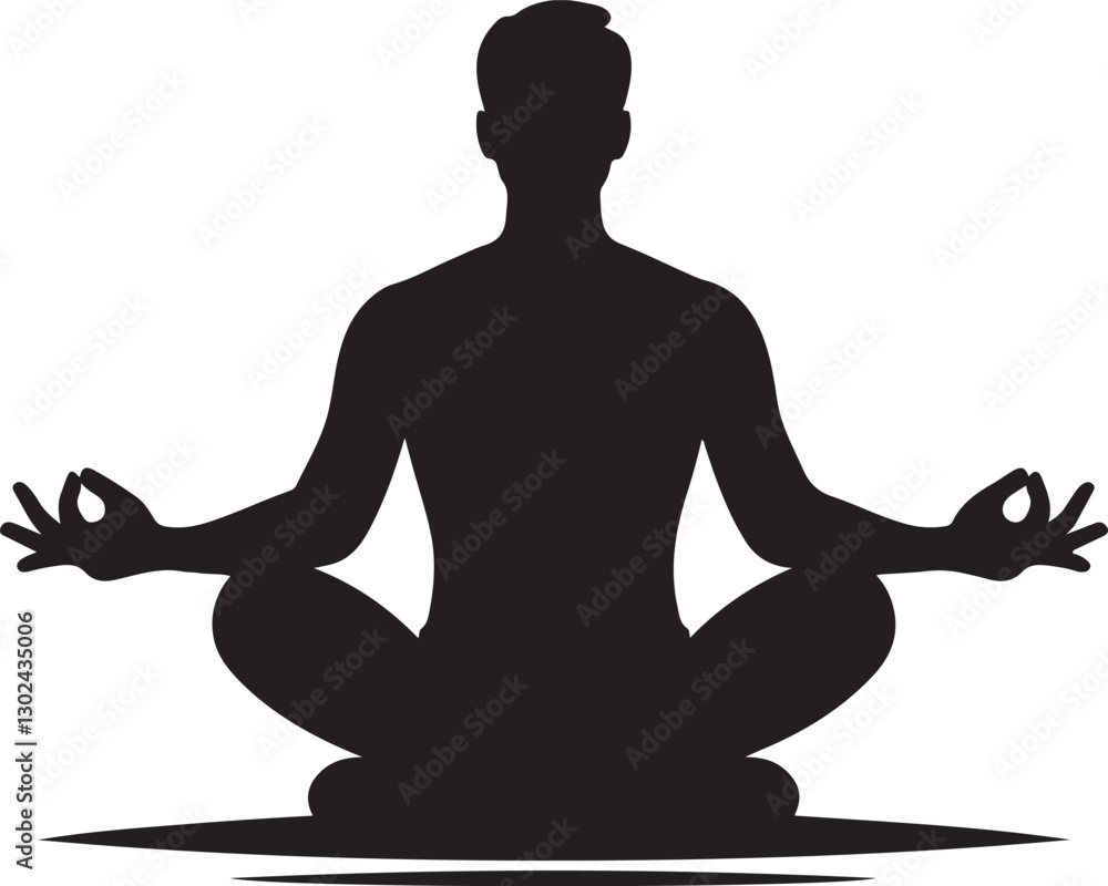 Sitting in a meditative position illustration Sitting in a meditative position illustration