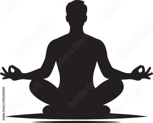 Sitting in a meditative position illustration