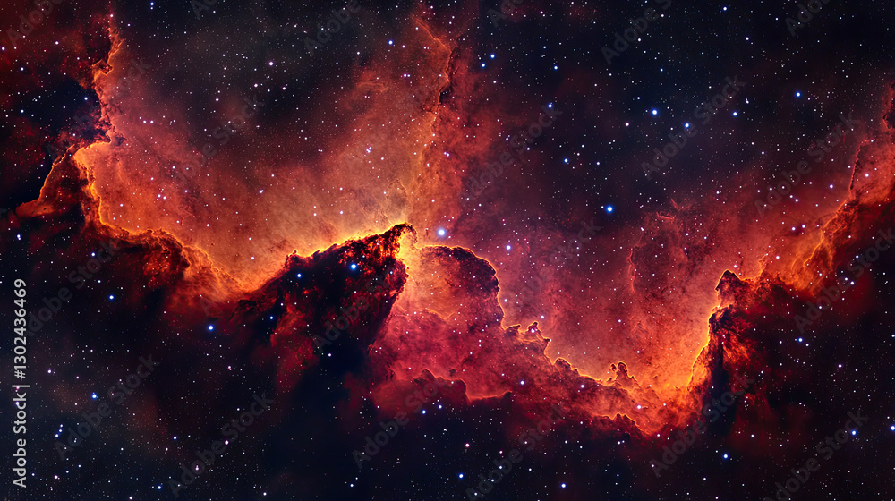 Stunning Cosmic Nebula with Vibrant Colors and Starry Background Stunning Cosmic Nebula with Vibrant Colors and Starry Background