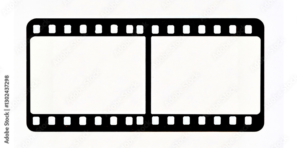 Obraz premium Blank Film Strip with Empty Frames on White Background