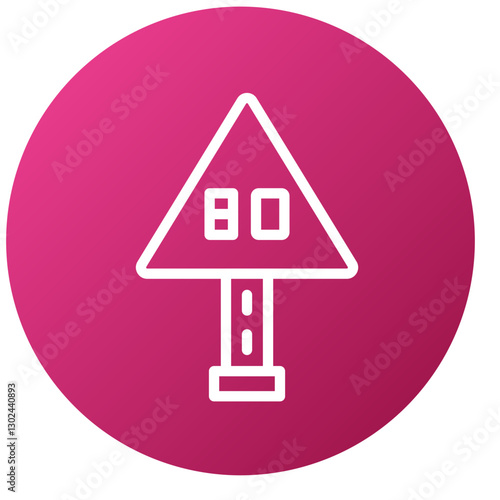 Vector Design 80 Speed Limit Icon Style