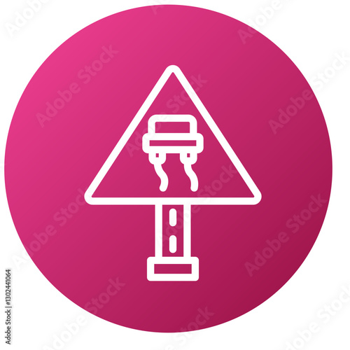 Vector Design Slippery Road Icon Style