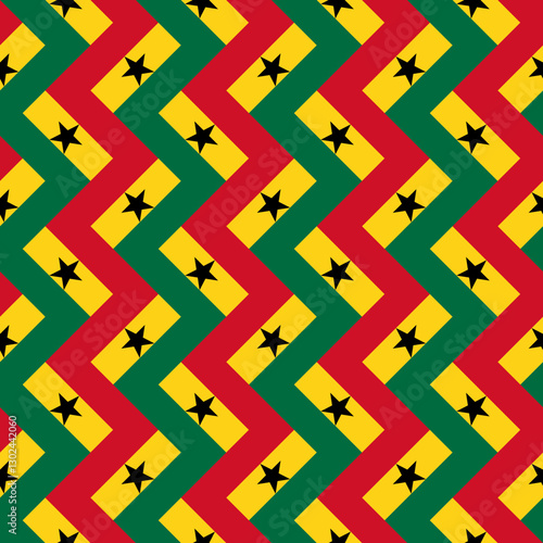 ghana flag zigzag pattern for decoration. vector illustration