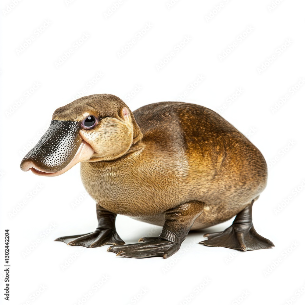 Obraz premium Platypus isolated on white background.