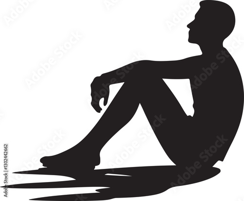 Sitting sadly vector illustration