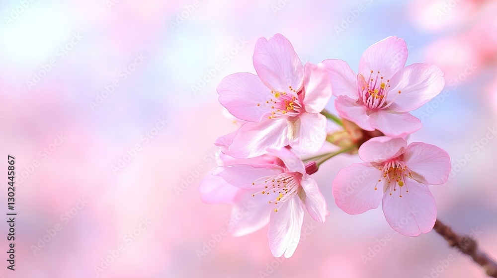 Delicate cherry blossom flowers in soft pink Delicate cherry blossom flowers in soft pink