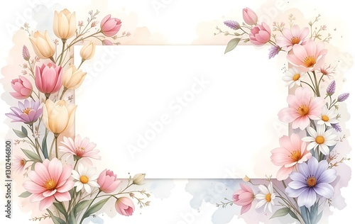 Flower background image, flower template, plant natural season banner texture