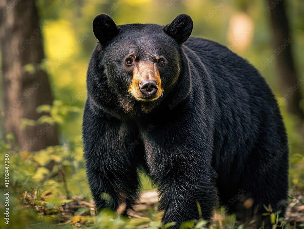 Fototapeta premium Black Bear Encounter in the Wild