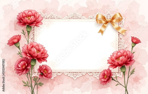 Flower background image, template, plant nature banner texture