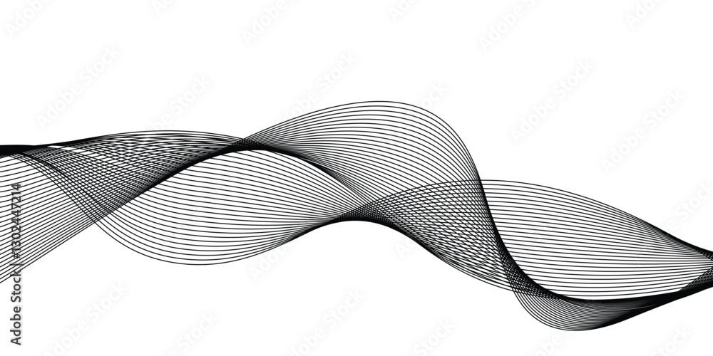Abstract wave element for design. Digital frequency track equalizer. Stylized line art background. Vector illustration. Wave with lines created using blend tool. Curved wavy line, smooth stripe. Abstract wave element for design. Digital frequency track equalizer. Stylized line art background. Vector illustration. Wave with lines created using blend tool. Curved wavy line, smooth stripe.