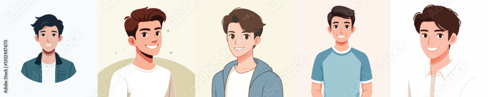 Vector of a handsome young man smiling Vector of a handsome young man smiling